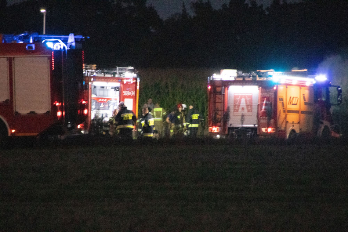 Pożar prasy rolniczej w Mięcierzynie. Interweniowały cztery zastępy straży pożarnej