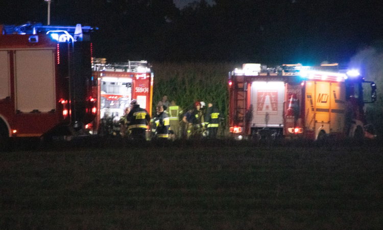 Pożar prasy rolniczej w Mięcierzynie. Interweniowały cztery zastępy straży pożarnej